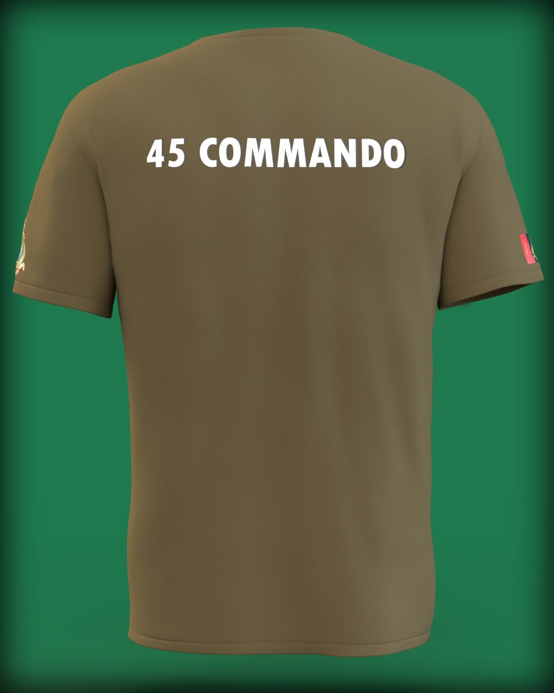 45 Commando on green Tee (Customisable) - Cleekers