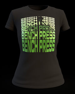 Bench Press Green on Women's Tee - Cleekers