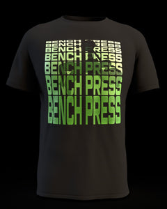 Bench Press in Green on Unisex Tee - Cleekers