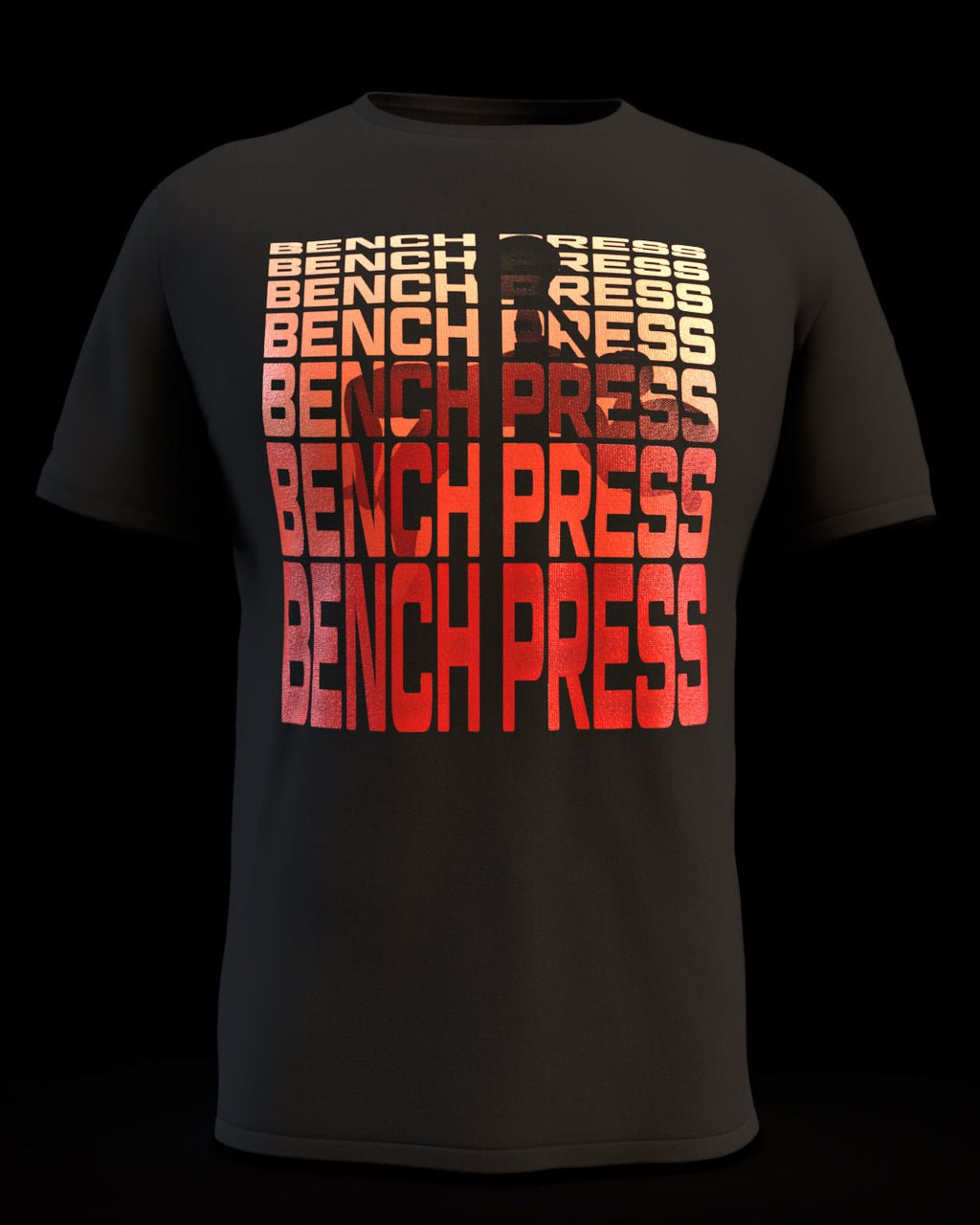 Bench Press in Red on Unisex Tee - Cleekers