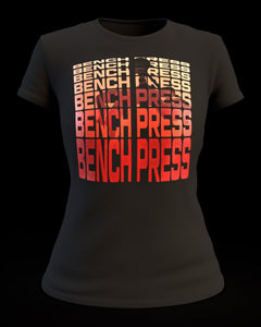 Bench Press Red on Women's Tee - Cleekers