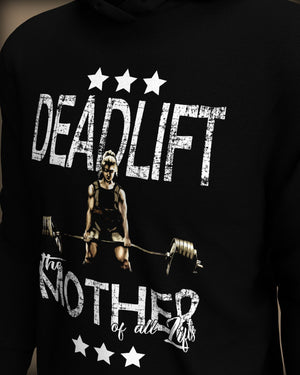 Deadlift Mother on Unisex Black Hoodie (no front pouch) - Cleekers