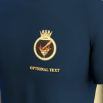 HMS Daring Crest on Navy Blue Tee (Customisable) - Cleekers