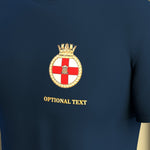 HMS Prince of Wales Crest on Navy Blue Tee (Customisable) - Cleekers
