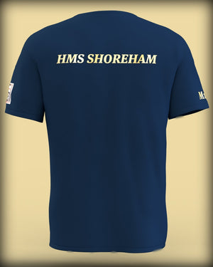 HMS Shoreham Crest on Navy Blue Tee (Customisable) - Cleekers