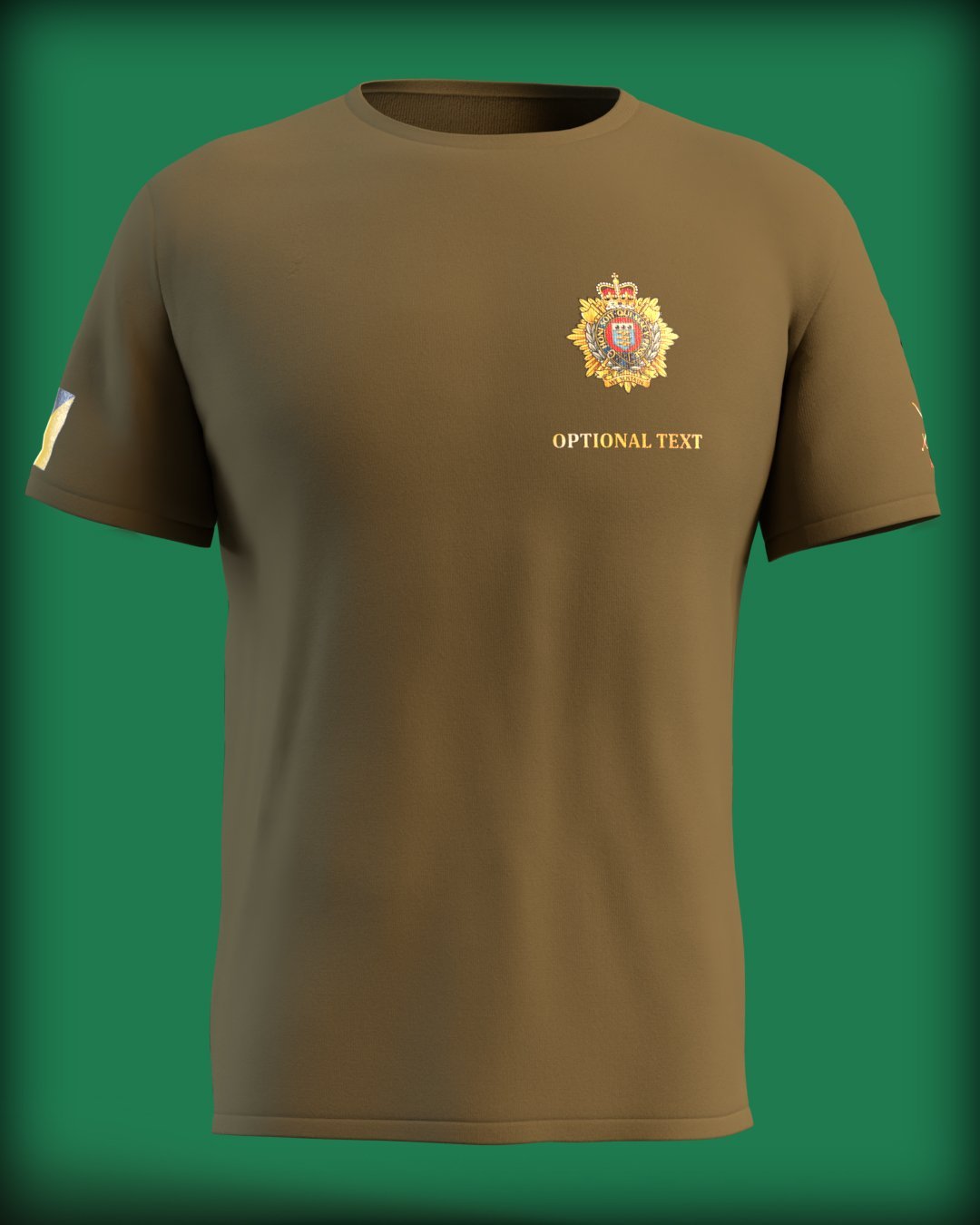 Royal Logistic Corps Badge on Army Green Tee (Customisable) - Cleekers