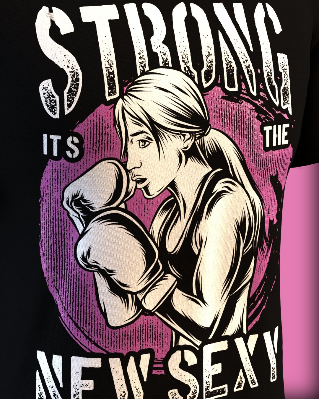 Strong Is The New Sexy on Black Unisex Tee - Cleekers